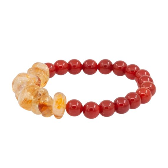 Браслет из натурального камня цитрин и сердолик, фото 1