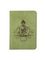 Обложка для паспорта Будда на цветке лотоса из нубука светло зеленого цвета.