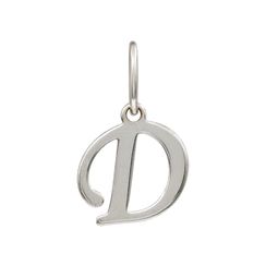 Подвеска в виде буквы Д - кулон из серебра 925 пробы