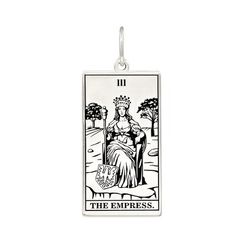 Подвеска Таро - карта Императрица, кулон из серебра 925 пробы