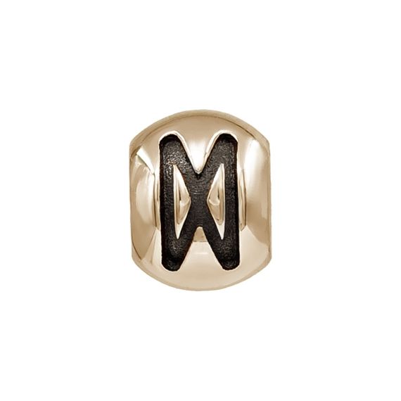 Шарм с руной Дагаз - бусина для браслета из бронзы, вид 2