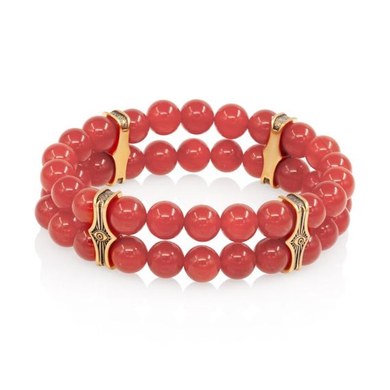 Браслет Всевидящее Око из Бронзы Двойной с сердоликом 8 мм, вид 2