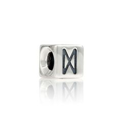 Шарм куб с руной Дагаз - подвеска из серебра 925 пробы