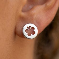 Серьги-пусеты Бабочка из серебра 925 пробы