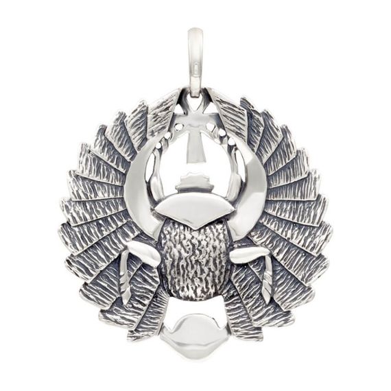 Подвеска «Скарабей большой» из серебра, вид сзади