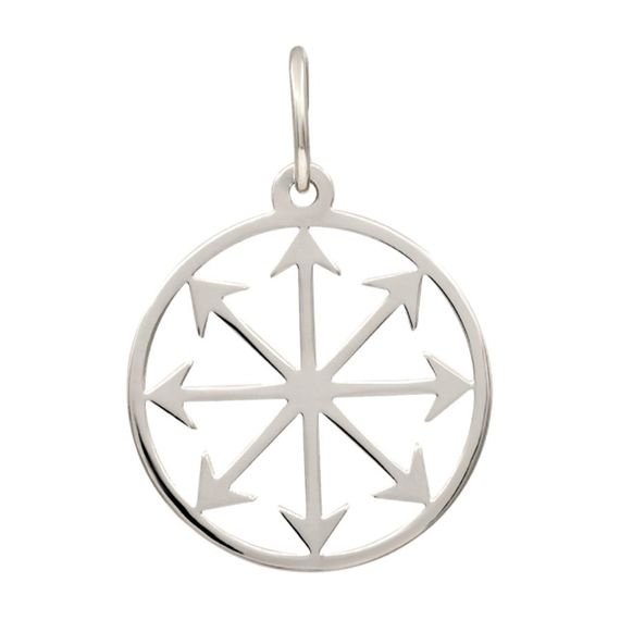 Звезда Хаоса - кулон из серебра, вид спереди