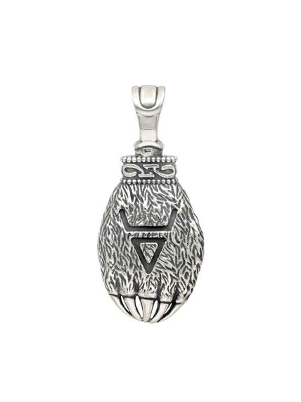 Фото подвески Лапа Велеса из серебра, вид сзади