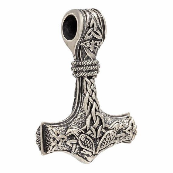 Молот Тора большой - подвеска из мельхиора, вид 2