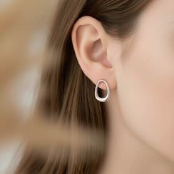 Серьги Овал из серебра 925 пробы