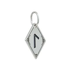 Подвеска Руна Лагуз - кулон из серебра 925