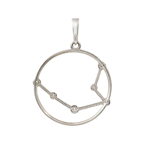 Подвеска на шею Созвездие Водолей Знак зодиака серебро с фианитами, фото 2