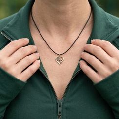 Подвеска на шею Теннисная ракетка в сердце бронза