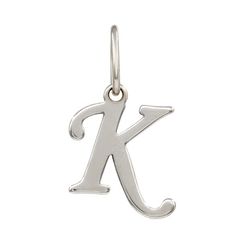 Подвеска в виде буквы К - кулон из серебра 925 пробы