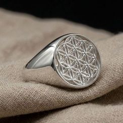 Кольцо Цветок жизни из серебра
