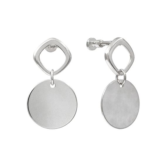 Серьги-пусеты Круг из серебра 925 пробы, фото 4