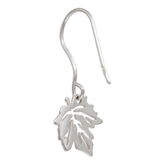 Серьги Лист Кленовый из серебра 925 пробы, вид 4