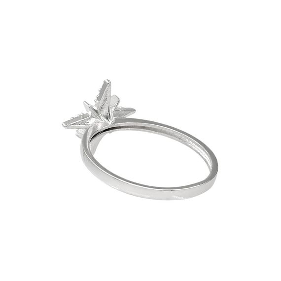 Кольцо Вифлеемская звезда из серебра 925 пробы с фианитами, фото 3
