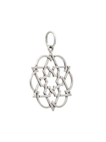 Подвеска Звезда Давида Прана из серебра, вид сбоку