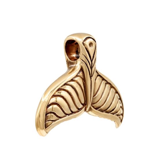 Хвост Кита - подвеска из бронзы, вид сзади полубоком