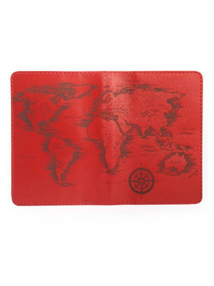 Фото обложка для паспорта Карта красного цвета в развернутом виде.