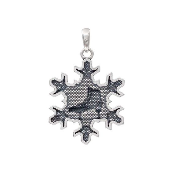 Подвеска на шею ювелирная Конёк в снежинке серебро 925, фото 2