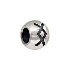 Шарм с руной Ингуз - подвеска из серебра 925 пробы скандинавский оберег