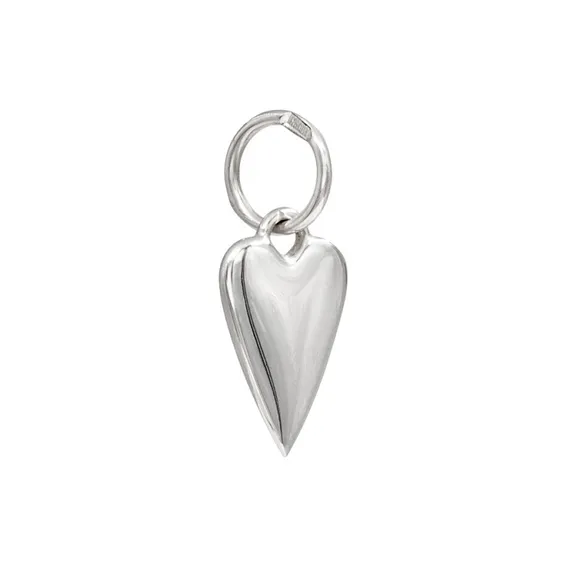 Сердце литое - подвеска на серьги из серебра 925 пробы, вид 2