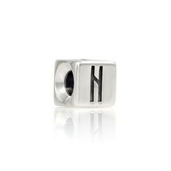 Шарм куб с руной Хагалаз - подвеска из серебра 925 пробы