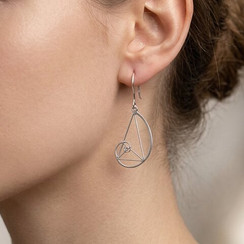 Серьги Золотое сечение Фибоначчи из серебра