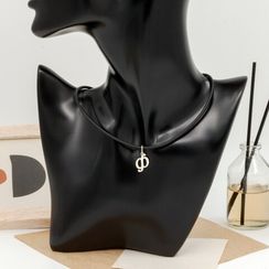 Подвеска в виде буквы Ф - кулон из серебра 925 пробы