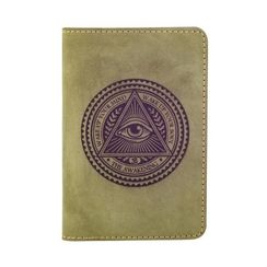 Обложка Всевидящее око зеленая нубук