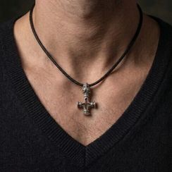 Волчий крест малый подвеска из серебра 925 - скандинавский оберег