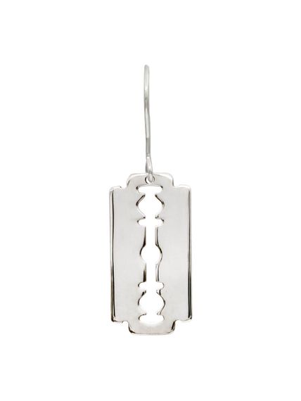 Серьги Лезвие из серебра, вид спереди