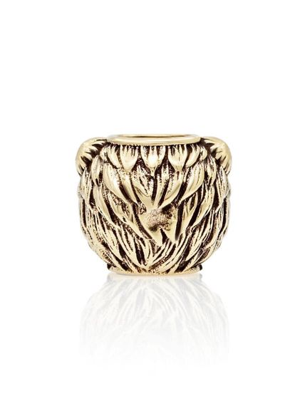 Фото шарм подвеска медведь из бронзы, вид сзади.