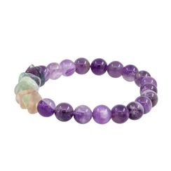 Браслет из натуральных камней аметист лавандовый и флюорит
