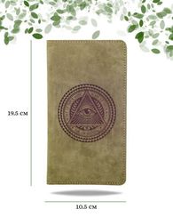 Кошелек всевидящее око зеленый нубук