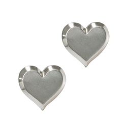 Серьги-пусеты Сердце большое из серебра 925 пробы