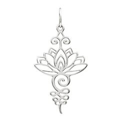 Подвеска Лотос длинный - кулон из серебра 925