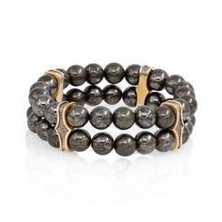 Всевидящее Око - двойной браслет с шармами из бронзы с пиритом 8 мм