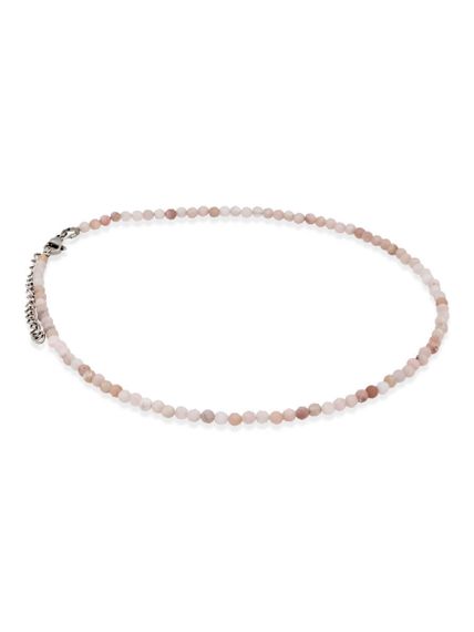 Фото чокера из опала розового 3 мм, вид полубоком