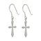 Крестик из серебра - ювелирные серьги, вид полубоком 2