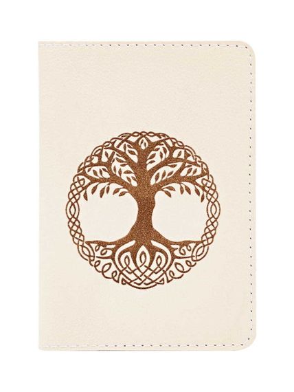 Фото обложка для паспорта Древо жизни молочная в сложенном виде.