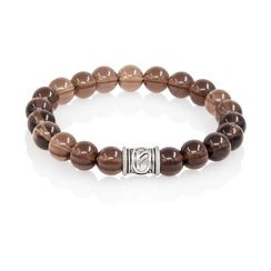 Браслет Денежный импульс из натурального раухтопаза с руной Феху из мельхиора