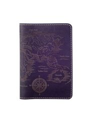 Обложка для паспорта Карта синяя кожа