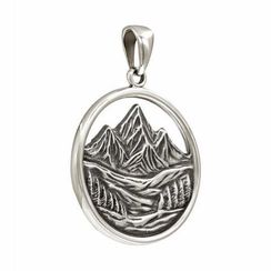 Горы - подвеска из мельхиора