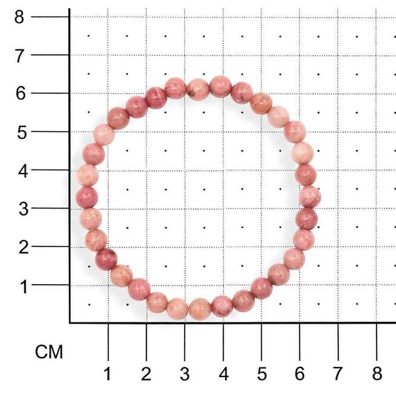 Браслет из натурального камня родонита 6 мм на размерной сетке