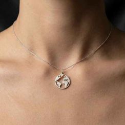 Подвеска Планета - ювелирный кулон из серебра 925 пробы