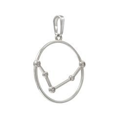 Подвеска на шею Созвездие Овен Знак зодиака серебро с фианитами