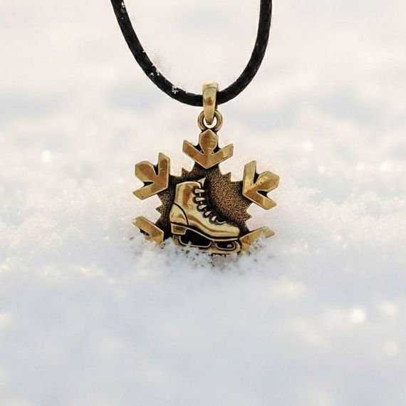 Конёк и снежинка - подвеска из бронзы, фото 2