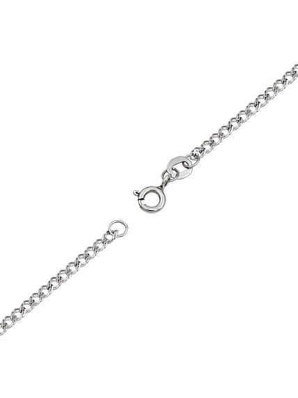 Фото цепочка на шею ромб двойной серебро 9261 на белом фоне замок